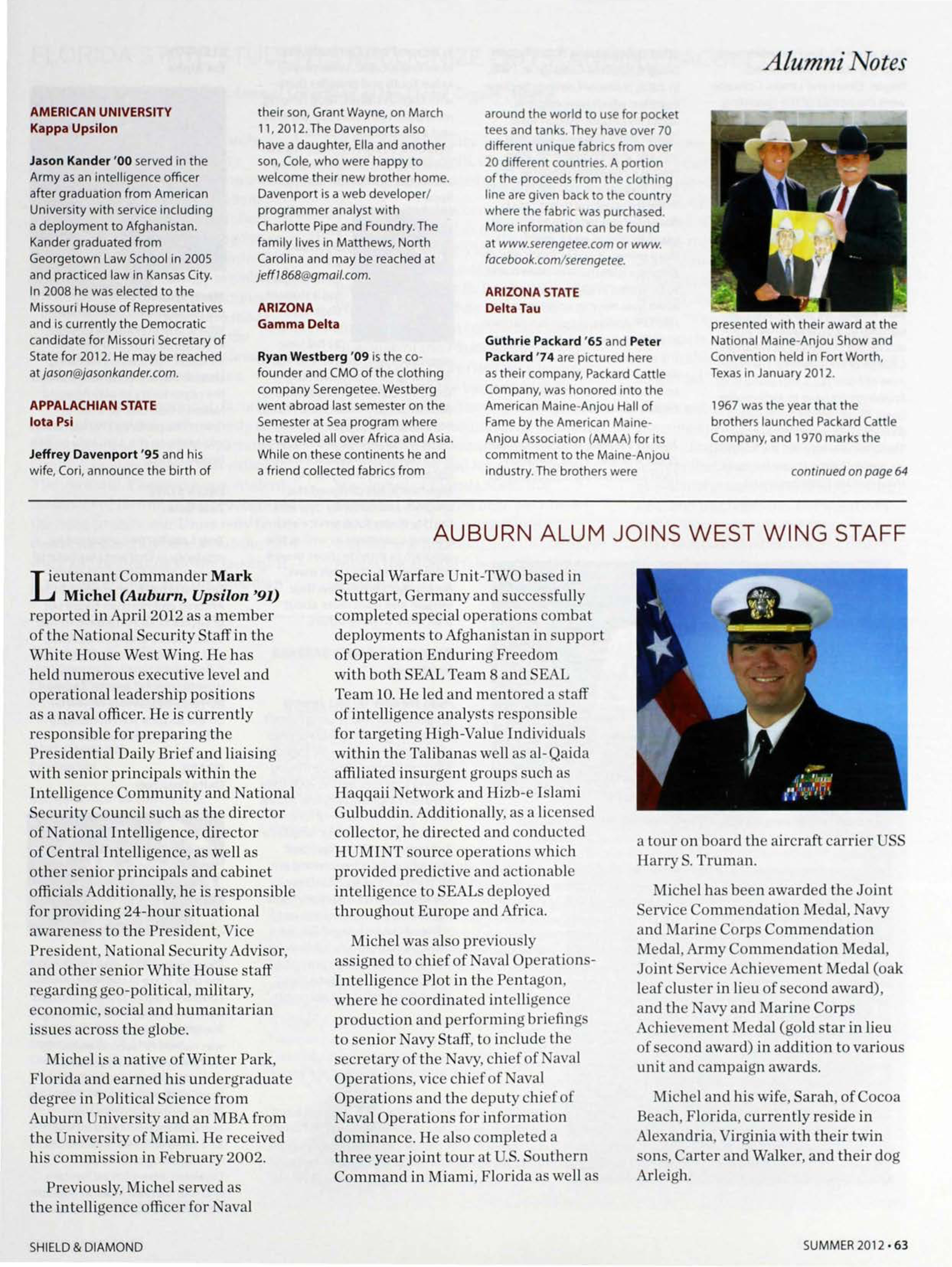 Alumni Notes, Summer 2012